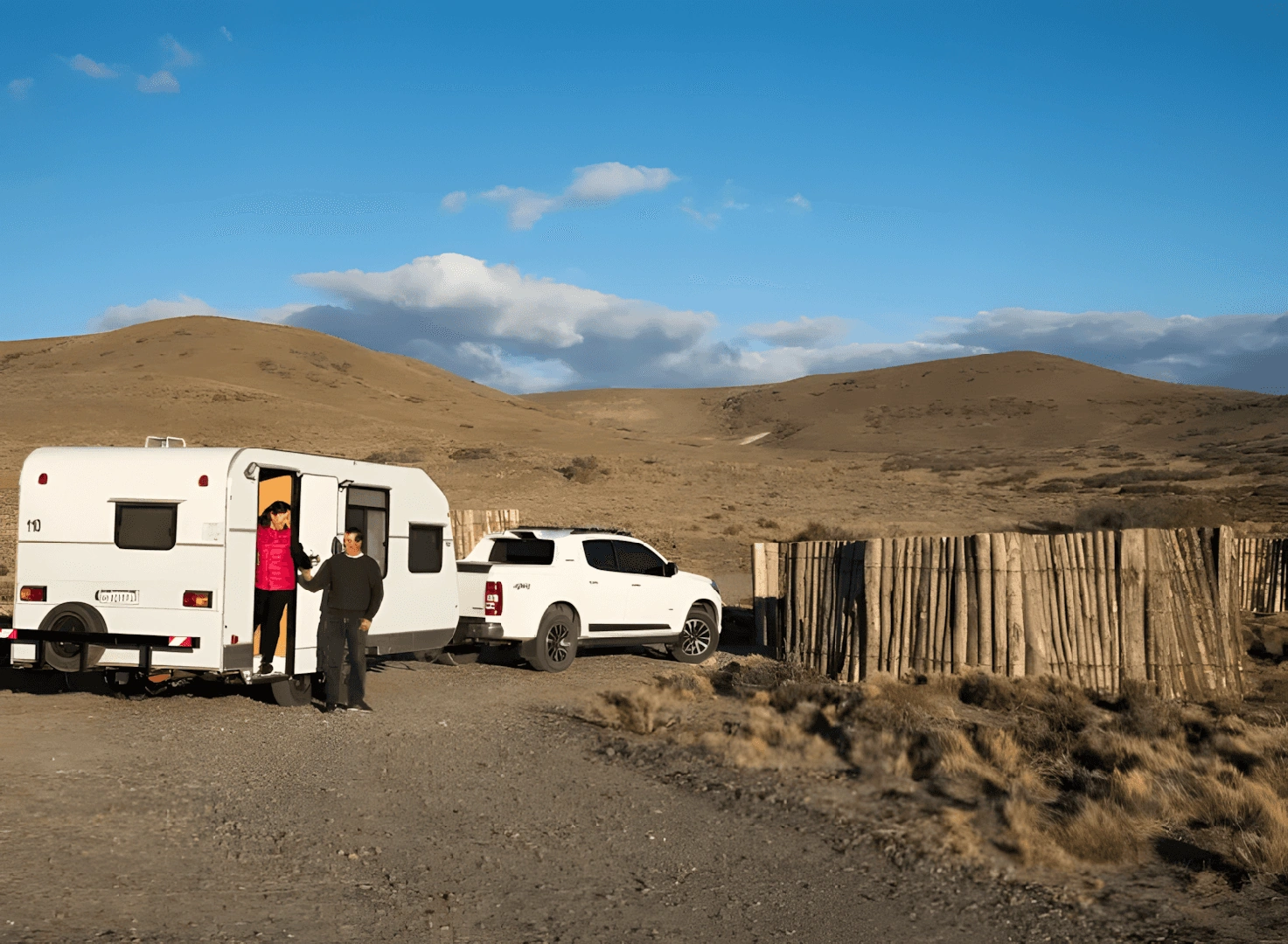 Duchas de agua caliente en el camping El Mollar, Parque Patagonia