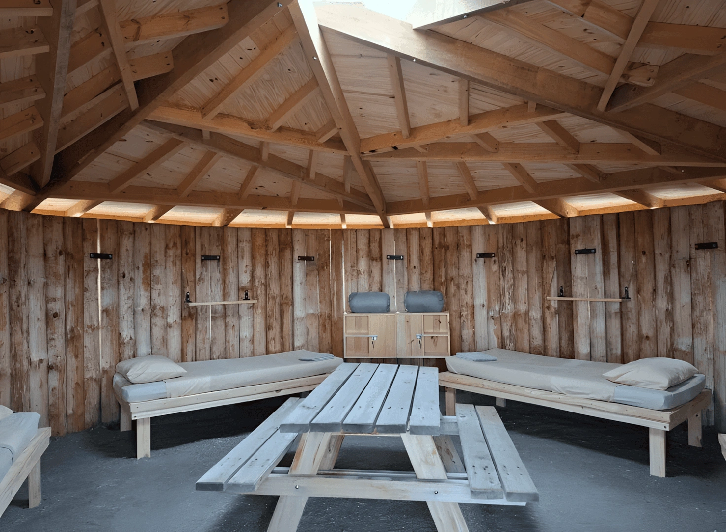Refugio tipo yurta en el camping La Señalada, Parque Patagonia